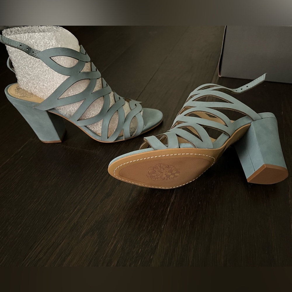 Vince Camuto Blue Suede Block Heel